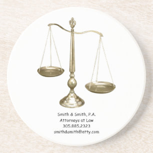 Porta-copos De Arenito Vintage Scales da Justiça