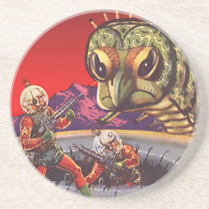 Porta-copos De Arenito Vintage Science Fiction Giant Centipede Insect War