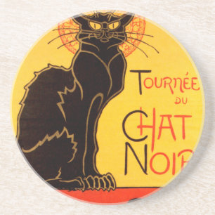 Porta-copos De Arenito Vintage Tournee de Chat Noir Black Cat