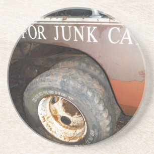 Porta-copos De Arenito Vintage Tow Truck em dinheiro para cartaz de lixo