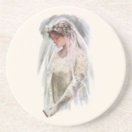 Porta-copos De Arenito Vintage Victorian Bride com a Bíblia Harrison Fish