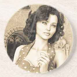 Porta-copos De Arenito Vintage Woman