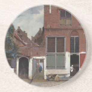 Porta-copos De Arenito Vista de casas em Delft A Pequena Rua