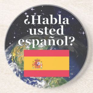 Porta-copos De Arenito Você fala o espanhol? no espanhol. Bandeira &