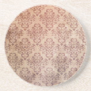 Porta-copos De Arenito Wallpaper Floral Vintage Aged e Stained