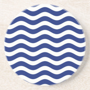 Porta-copos De Arenito Wavy Navy Stripes decor