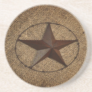 Porta-copos De Arenito Western Country Ruslap Primitive Texas Star
