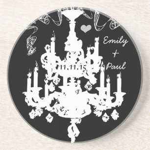 Porta-copos De Arenito White Vintage Chandelier Escolher Cor de Fundo