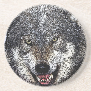 Porta-copos De Arenito Wild Wolf
