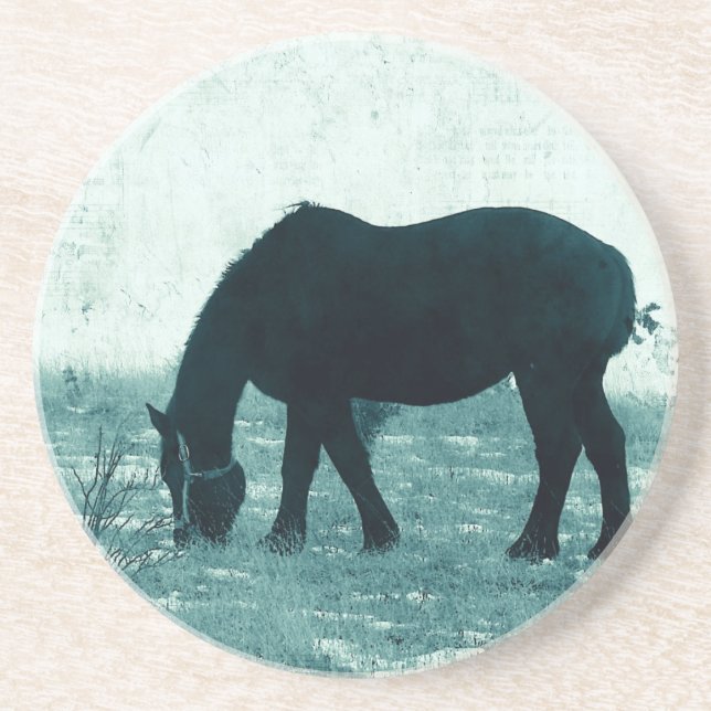 Porta-copos De Arenito Winter Percheron (Frente)