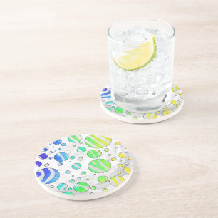 Porta-copos De Arenito Zebra Rainbow e White Impressão