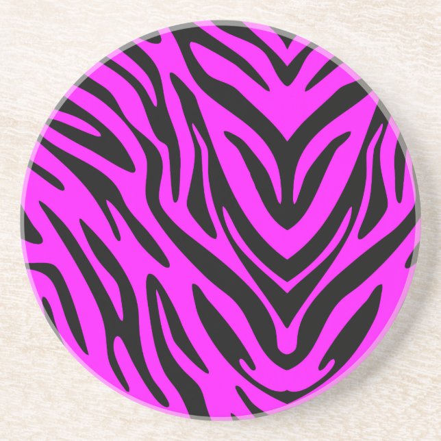 Porta-copos De Arenito Zebra Rosa (Frente)