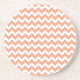 Porta-copos De Arenito Zig Zag Chevron Laranja Suave