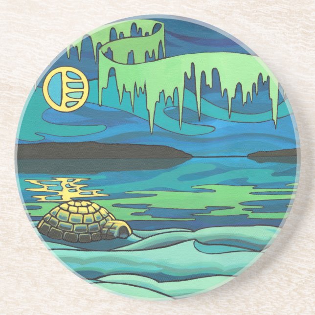 Porta copos de Arte das Primeiras Nações Inuta Por (Frente)