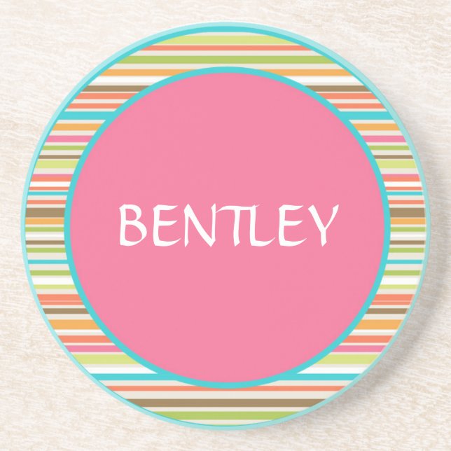 Porta copos de Bebidas Personalizadas, com Listras (Frente)