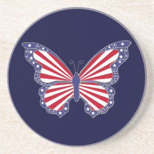 Porta copos De Borboleta Azul E Branco Patriótico