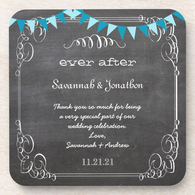 Porta copos de Casamento de Chalkboard Bride & Gro (Frente)