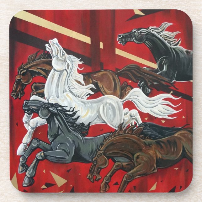 Porta copos de cavalos de 6 (Frente)
