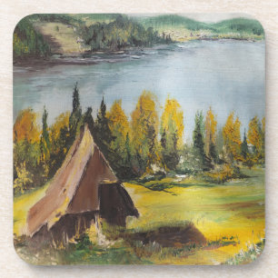 Porta copos De Cork Set Ann Hayes Chalet No Lago