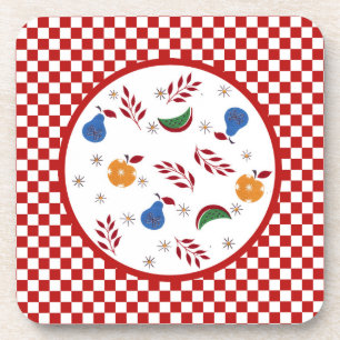 Porta copos de Cortiça de Fruta Vintage