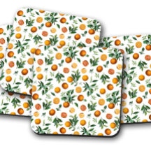 Porta copos de Cortiça de Laranjas Vibrantes | Por