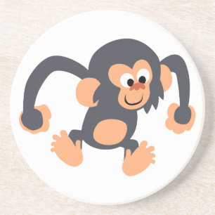 Porta copos de desenho chimpanzé de pedra