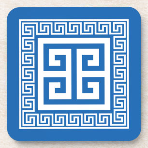 Porta copos De Design Azul E Branco De Padrão-Chav