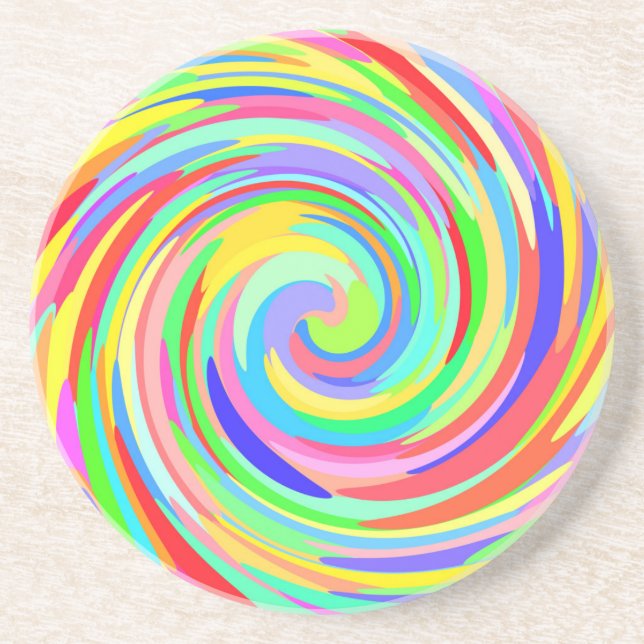 porta copos de espiral de pontos coloridos (Frente)