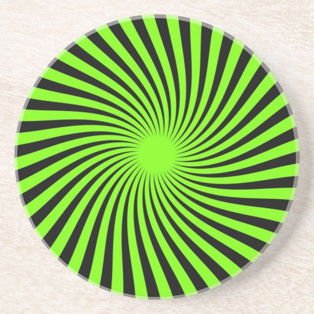 Porta copos de espiral preto e verde (Frente)