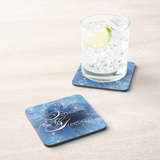 Porta copos de Fita Azul de Natal (Lado Direito)