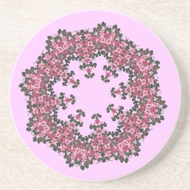 Porta copos de Flores Rosa (Frente)