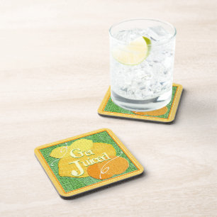 Porta copos de Fruta gráfica texturizada (laranja)