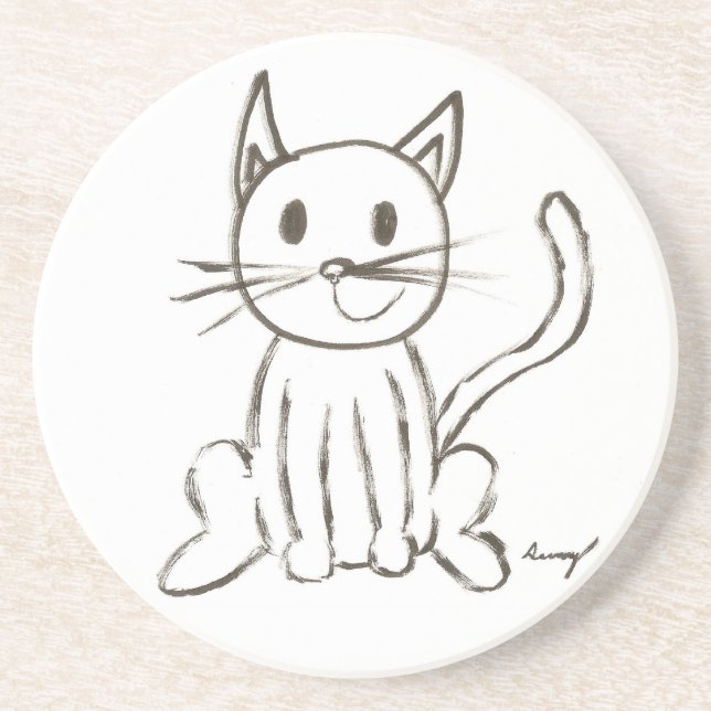 Porta copos de Gatinho pintada (Frente)