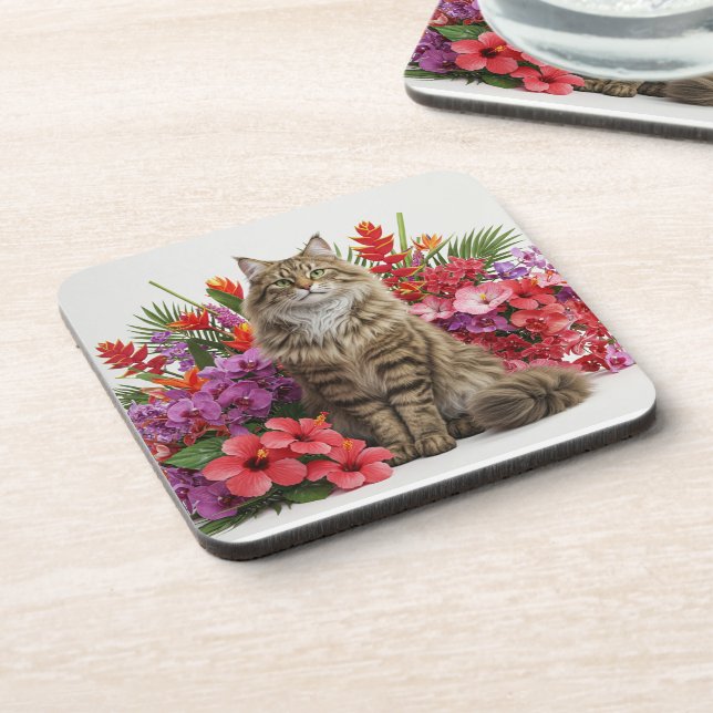 Porta copos de Gato Tropical Set 6 Design. (Left Side)