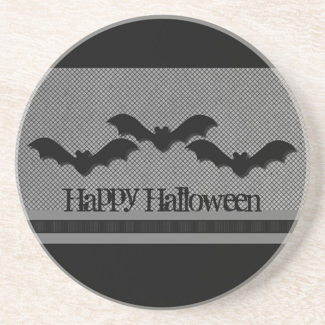 Porta copos de Halloween de Bats assustador, Cinza (Frente)