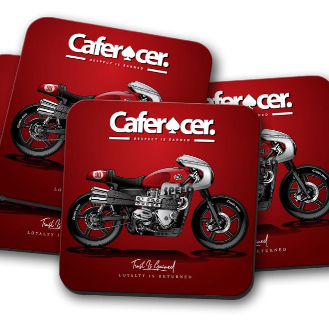 Porta copos de motocicleta Red CafeRacer | Conjunt (Criador carregado)