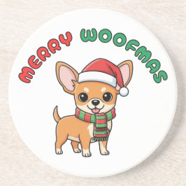 Porta copos de Natal Chihuahua: Feliz Woofmas