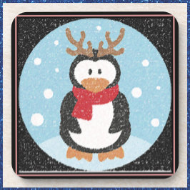 Porta copos de Natal com Pinguim