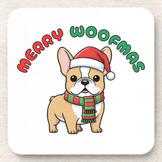Porta copos de Natal do Bulldog Francês: Feliz Woo