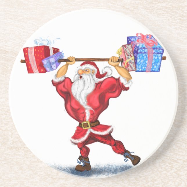 Porta copos de Natal Papai Noel com presentes para (Frente)