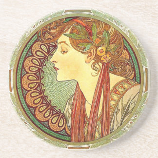 Porta copos de Nouveau da arte de Alphonse Mucha
