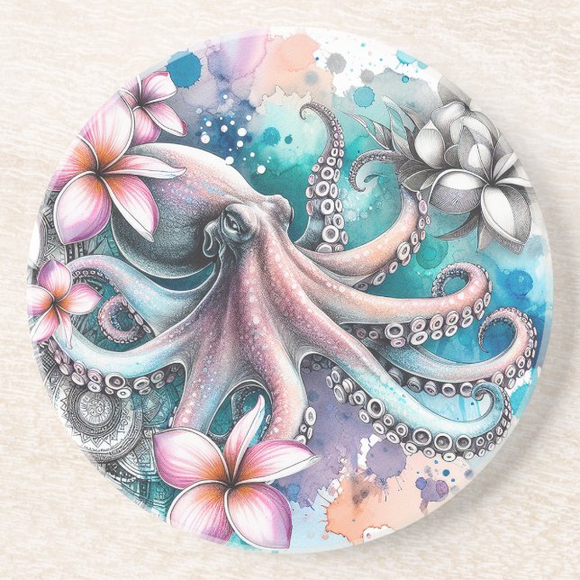 Porta copos de Octopus Sandstone (Frente)