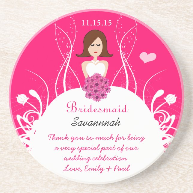 Porta copos de Palhaço de Bridesmaid de Brunette S (Frente)