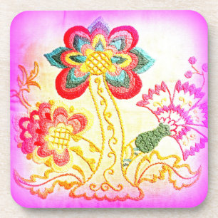 porta copos de palmeira rosa no estilo hippie