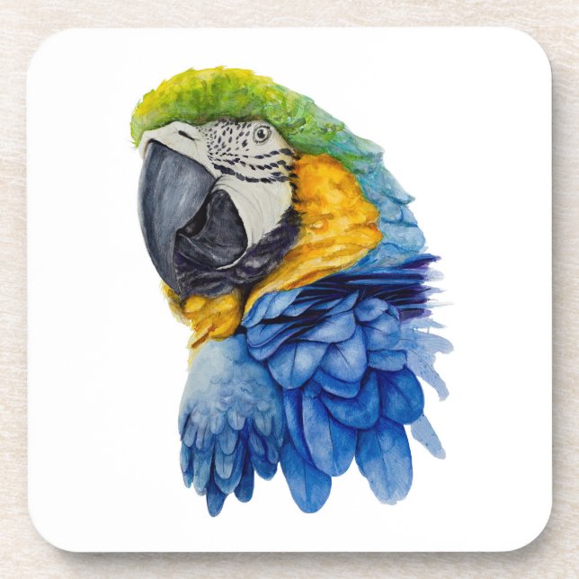 Porta copos de papagaio azul (Frente)