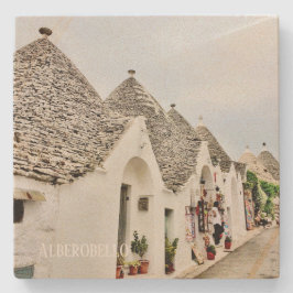 Porta copos de pedra Alberobello na Apúlia, Itália