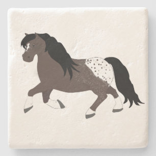 Porta copos de Pedra Appaloosa Pony