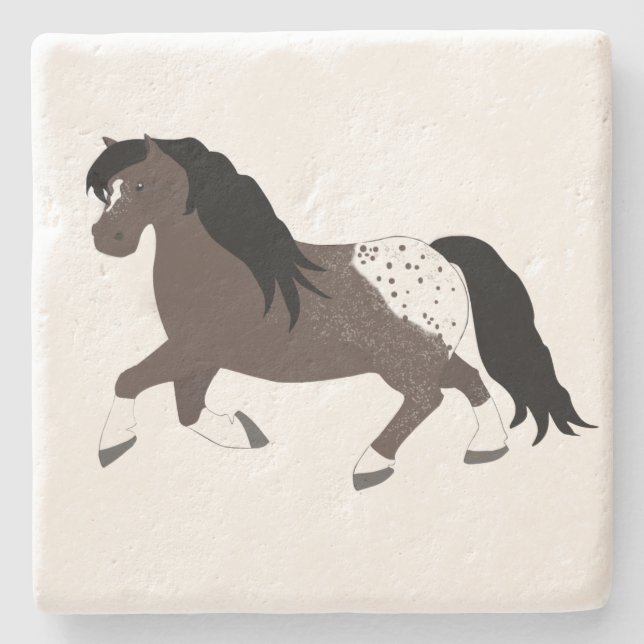 Porta copos de Pedra Appaloosa Pony (Frente)