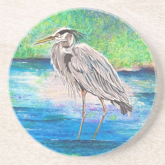 Porta copos de Pedra Azul Heron (Frente)
