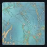 Porta copos de pedra azul turquesa com mármore Dou<br><div class="desc">Este design foi criado através da arte digital. Pode ser personalizado clicando no botão personalizar e adicionando um nome, iniciais ou palavras favoritas. Entre em contato comigo em colorflowcreations@gmail.com se você quiser usar este design em outro produto. Compre minha pintura de acrílico abstrato original para venda em www.etsy.com/colorflowart. Veja mais...</div>